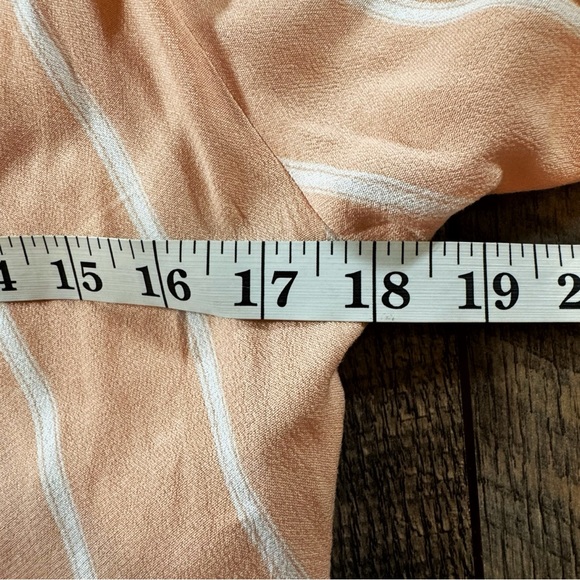 FREE PEOPLE Blouse Womens Small Pink & White Stripe Samifran Balloon Sleeve Top - Picture 9 of 11